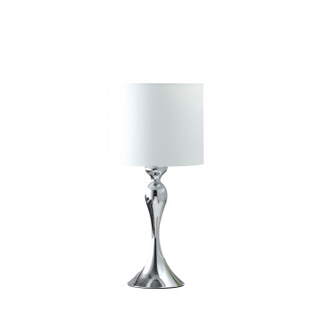 245 In Bailey Dark Silver Chrome Modern Candlestick Metal Table Lamp