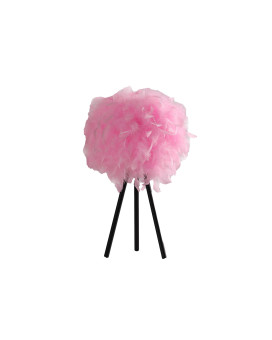 205 In Hot Pink Feather Shade Tripod Modern Metal Table Lamp