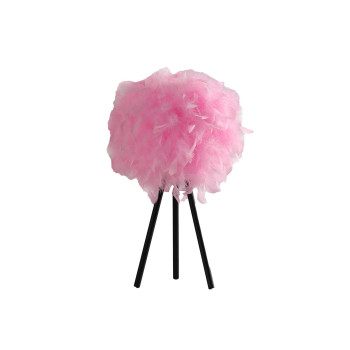 205 In Hot Pink Feather Shade Tripod Modern Metal Table Lamp