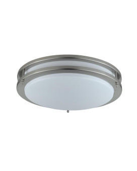 14 Inch Modern Ceiling Lamp With Frosted Acrylic Plate Steel Trim White