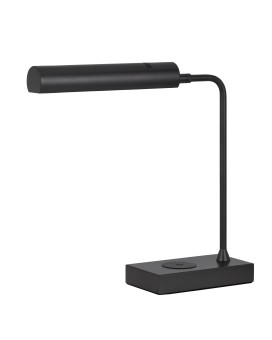 Dyna 18 Inch Integrated Led Desk Lamp Wireless Usb Port Matte Black