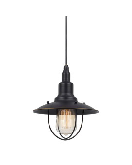 Oma 8 Inch Modern Pendant Light Industrial Style Dark Bronze Metal Frame