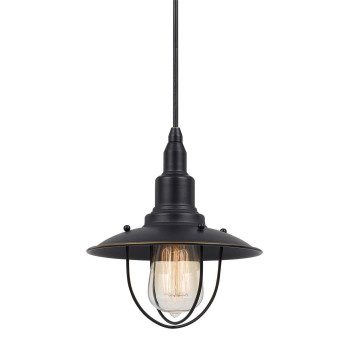 Oma 8 Inch Modern Pendant Light Industrial Style Dark Bronze Metal Frame