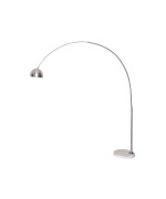 Leisuremod Arco Midcentury Modern Arched Floor Lamp 756 Height With White Round Marble Base And Metal Dome Lamp Shade For Li