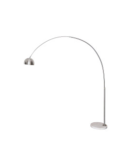 Leisuremod Arco Midcentury Modern Arched Floor Lamp 756 Height With White Round Marble Base And Metal Dome Lamp Shade For Li