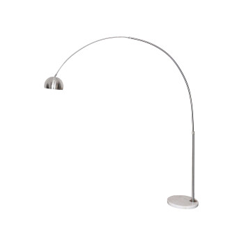 Leisuremod Arco Midcentury Modern Arched Floor Lamp 756 Height With White Round Marble Base And Metal Dome Lamp Shade For Li