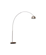 Leisuremod Arco Midcentury Modern Arched Floor Lamp 756 Height With Black Round Marble Base And Metal Dome Lamp Shade For Li