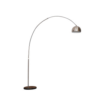 Leisuremod Arco Midcentury Modern Arched Floor Lamp 756 Height With Black Round Marble Base And Metal Dome Lamp Shade For Li