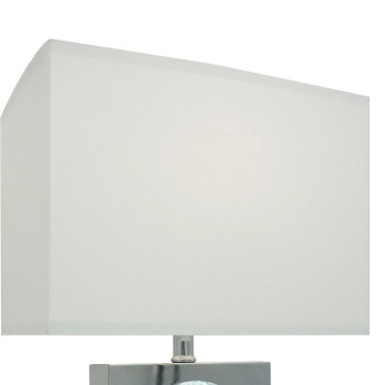 Rohi 22 Inch Table Lamp White Fabric Shade Chrome Base Led Accents