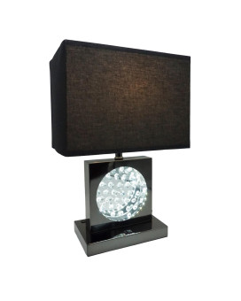 Rohi 22 Inch Table Lamp Black Fabric Shade Nickel Base Led Accents