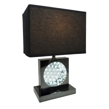 Rohi 22 Inch Table Lamp Black Fabric Shade Nickel Base Led Accents