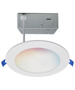 12 Watt Led Direct Wire Low Profile Downlight 6 Inch Round Starfish Iot Tunable White And Rgb 120 Volt 90 Cri White Fini