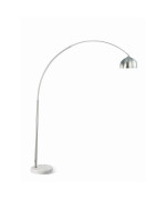 85 Inch Floor Lamp With Arched Body Binary Switch Marble Base Silver