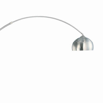 85 Inch Floor Lamp With Arched Body Binary Switch Marble Base Silver