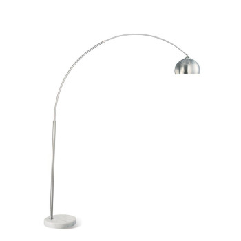 85 Inch Floor Lamp With Arched Body Binary Switch Marble Base Silver