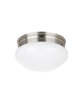 9 In Led Mushroom Fixture In Brushed Nickel