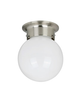 6 In Led Globe Fixture In Brushed Nickel