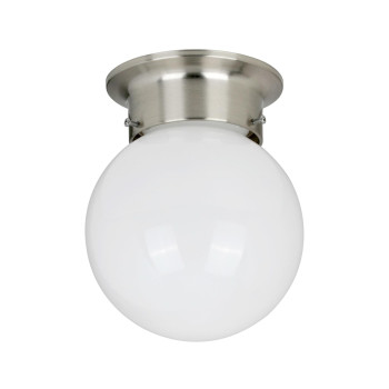 6 In Led Globe Fixture In Brushed Nickel