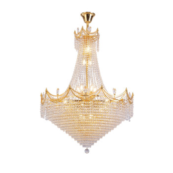 42 In Luxurious Czar K9 Crystal Single Tier Chandelier 22Led Bulbs Neo Classical Hardwired Ceiling Chandelier Lamp For Living