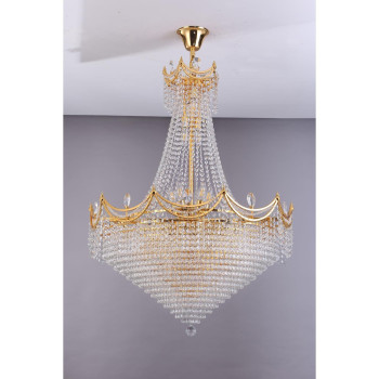 42 In Luxurious Czar K9 Crystal Single Tier Chandelier 22Led Bulbs Neo Classical Hardwired Ceiling Chandelier Lamp For Living