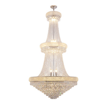 72 In Luxurious Two Tier Empire K9 Crystal Chandelier 35Led Bulbs Classical Hardwired Ceiling Chandelier Lamp For Living Room