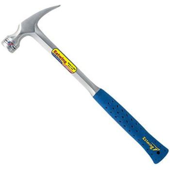 Estwing - GG417 Framing Hammer - 22 oz Long Handle Straight Rip Claw with Milled Face & Shock Reduction Grip - E3-22SM