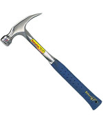 Estwing Hammer - 20 oz Straight Rip Claw with Smooth Face & Shock Reduction Grip - E3-20S , Silver