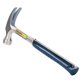 Estwing Hammer - 20 oz Straight Rip Claw with Smooth Face & Shock Reduction Grip - E3-20S , Silver