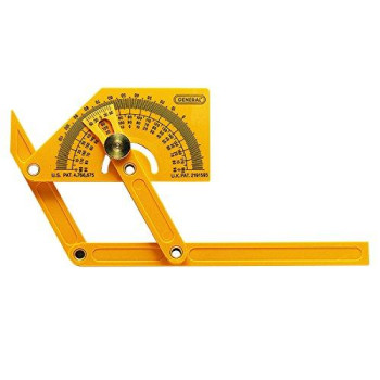 General Tools 29 Plastic Protractor and Angle Finder, Outside, Inside, Sloped Angles, 0?to 180?, Yellow