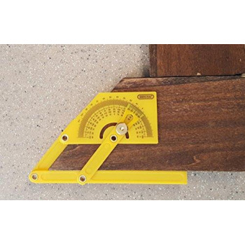 General Tools 29 Plastic Protractor and Angle Finder, Outside, Inside, Sloped Angles, 0?to 180?, Yellow