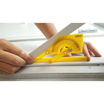 General Tools 29 Plastic Protractor and Angle Finder, Outside, Inside, Sloped Angles, 0?to 180?, Yellow