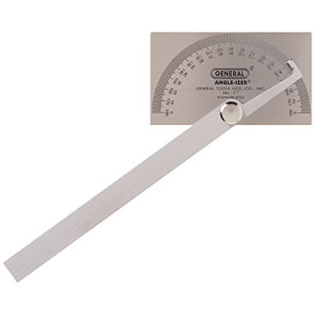 General Tools Angle Protractor Stainless Steel Square Head - Measuring Tool for Carpenters & Woodworking Hobbyists