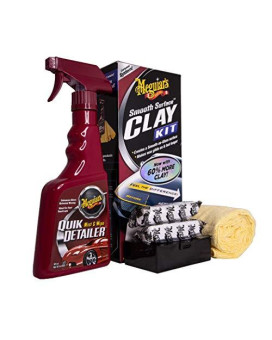 MEGUIARS Smooth Surface Clay Kit ?Safe and Easy Car Claying for Smooth as Glass Finish ?G1016
