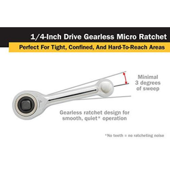 Titan 11200 1/4-Inch Drive x 3-Inch Gearless Micro Ratchet