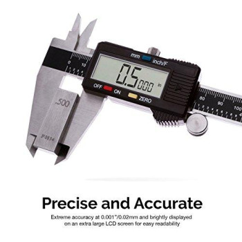 NEIKO 01409A 12??Electronic Digital Caliper | Extra Large Display | 0-12 Inches | Inch/Fractions/Millimeter Conversion | Polished Stainless Steel