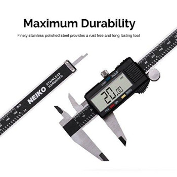 NEIKO 01409A 12??Electronic Digital Caliper | Extra Large Display | 0-12 Inches | Inch/Fractions/Millimeter Conversion | Polished Stainless Steel