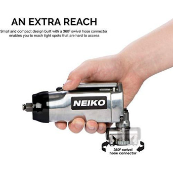 Neiko 30088A 3/8 Drive Butterfly Impact Wrench, 75 Foot/Pound High Power Outlet Air Wrench, 10,000 RPM Pneumatic Impact Wrench, 1/4??Air Inlet 3/8??Air Hose Size Pneumatic Tool for Mechanics