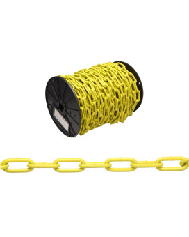 Campbell Pd0722627 Low Carbon Steel Straight Link Coil Chain, Yellow Polycoated, 20 Trade, 0.19 Diameter, 520 Lbs Load Capacity, 120 Feet Reel