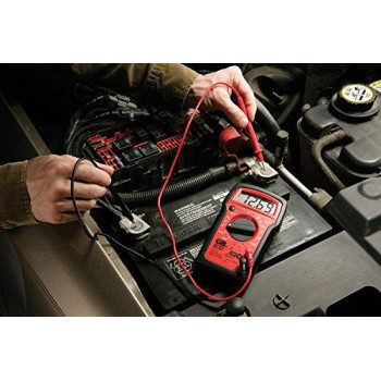 Gardner Bender GDT-3190 Digital Multimeter, 4 Function, 14 Range, Tests AC/DC Voltage, Resistance, and Battery, Manual Ranging, Auto-Off, 1/Each, Red With Black Rubber Boot