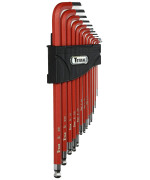 Titan 12713 Extra-Long Arm Ball Tip SAE Hex Key Set, 13 Piece , Red