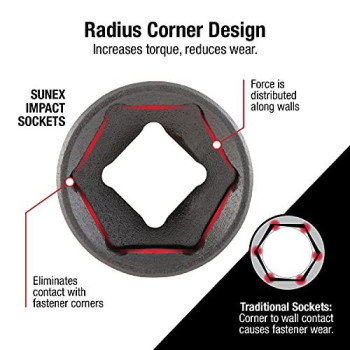 Sunex 3325, 3/8 Inch Drive Master Impact Socket Set, 25-Piece, SAE, 5/16-1?? Standard/Deep, Cr-Mo Steel, Radius Corner Design, Heavy Duty Storage Case, Includes Universal Joint