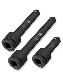 NEIKO 00236A 3/4?Drive Impact Extension Bar | 3 Piece | 4? 6? 10?| Cr-Mo Steel