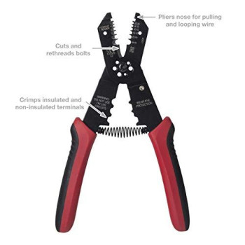 Gardner Bender GS-370 Multi-Tool Electrical Wire Stripper, Comfort Grip, Solid & Stranded Wire, 22-10 AWG, Hand Tool, 8??in.