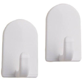 InterDesign Self-Adhesive Mini Hook, White, Set of 6