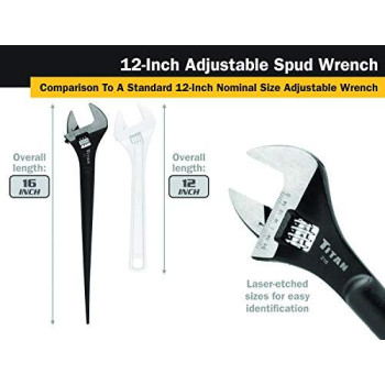 Titan 216 Adjustable Construction Spud Wrench, 12-Inch