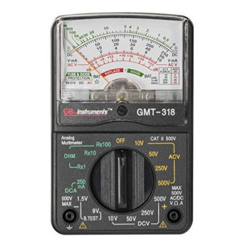 Gardner Bender GMT-318 Analog Multimeter, 6 Function, 14 Range, AC / DC Volt, 500V