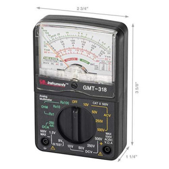 Gardner Bender GMT-318 Analog Multimeter, 6 Function, 14 Range, AC / DC Volt, 500V