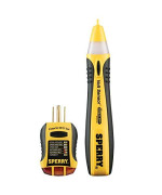 Sperry Instruments STK001 Non-Contact Voltage Tester (VD6504) & GFCI Outlet / Receptacle Tester (GFI6302) Kit, Electrical AC Voltage Detector, Yellow & Black