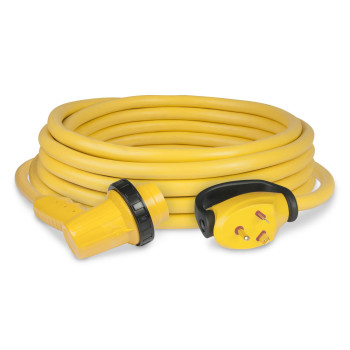 Marinco 30RPcRV 30 Amp 125V 30 Foot Right Angle Swivel Handle Yellow RV Power cord