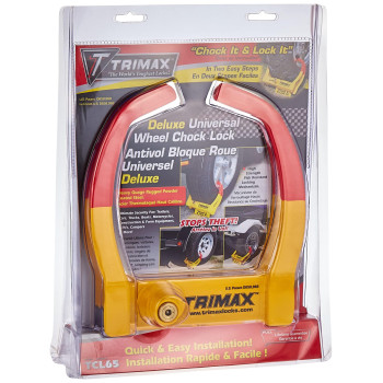 Trimax TCL65 Wheel Chock Lock , Yellow/Red, 7.25in